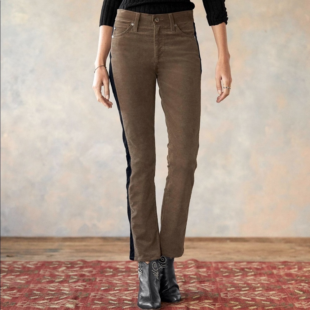 Tuxedo stripe olive and black pants. New with tags from Sundance